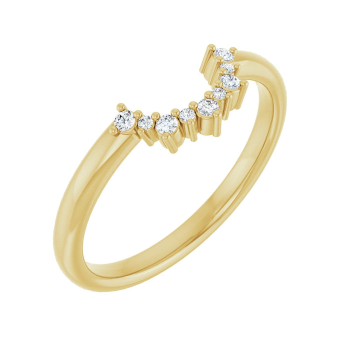14K Yellow Gold .08 CTW Lab-Grown Diamond  Contour Band