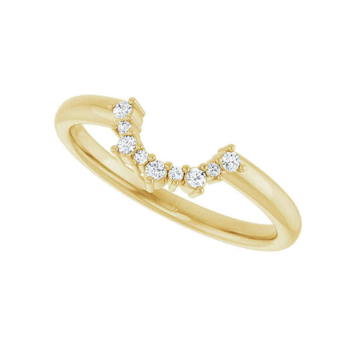 14K Yellow Gold .08 CTW Lab-Grown Diamond  Contour Band