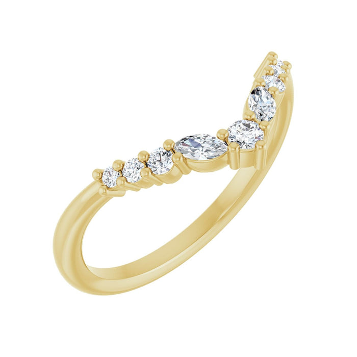 14K Yellow Gold 1/5 CTW Lab-Grown Diamond Contour Band
