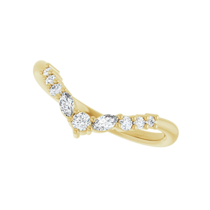 14K Yellow Gold 1/5 CTW Lab-Grown Diamond Contour Band