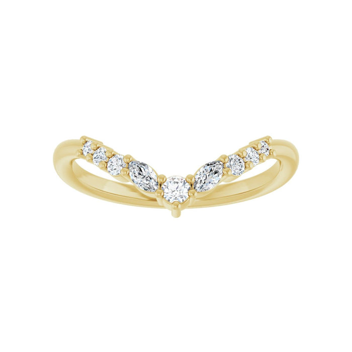 14K Yellow Gold 1/5 CTW Lab-Grown Diamond Contour Band