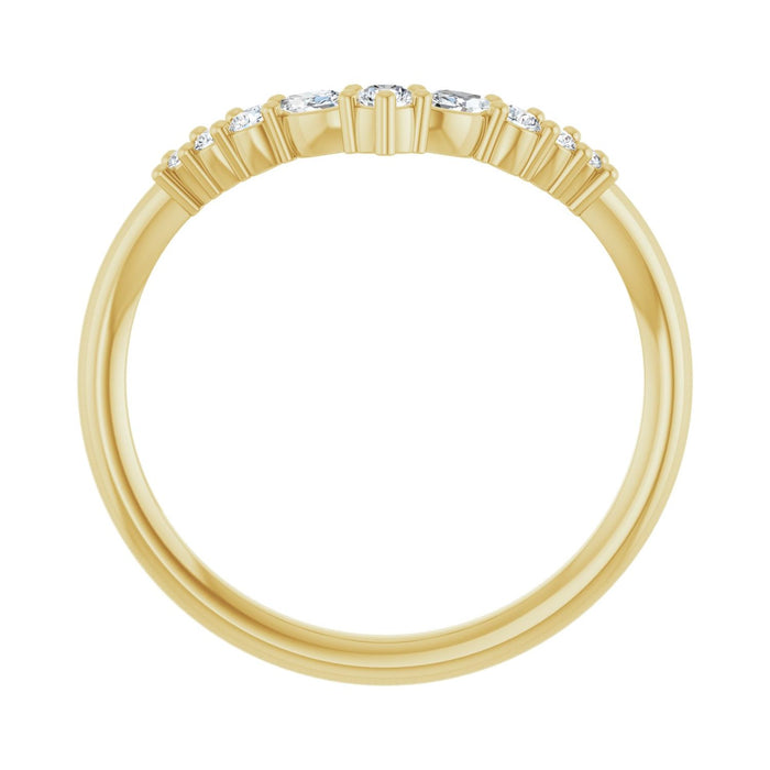 14K Yellow Gold 1/5 CTW Lab-Grown Diamond Contour Band