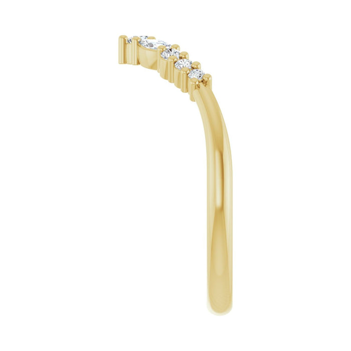 14K Yellow Gold 1/5 CTW Lab-Grown Diamond Contour Band