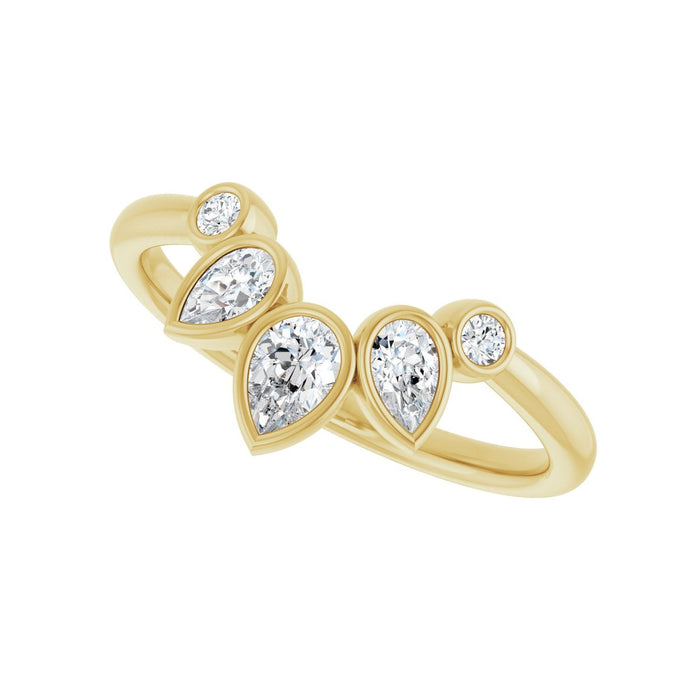 14K Yellow Gold 3/8 CTW Lab-Grown Diamond Bezel-Set Contour Band