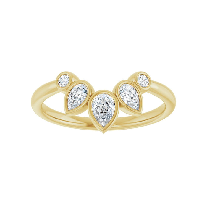 14K Yellow Gold 3/8 CTW Lab-Grown Diamond Bezel-Set Contour Band