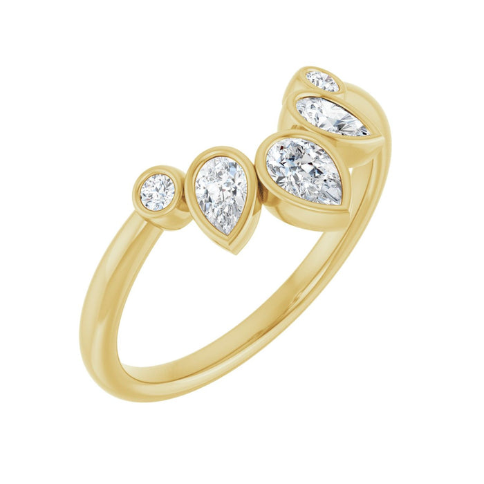 14K Yellow Gold 3/8 CTW Lab-Grown Diamond Bezel-Set Contour Band