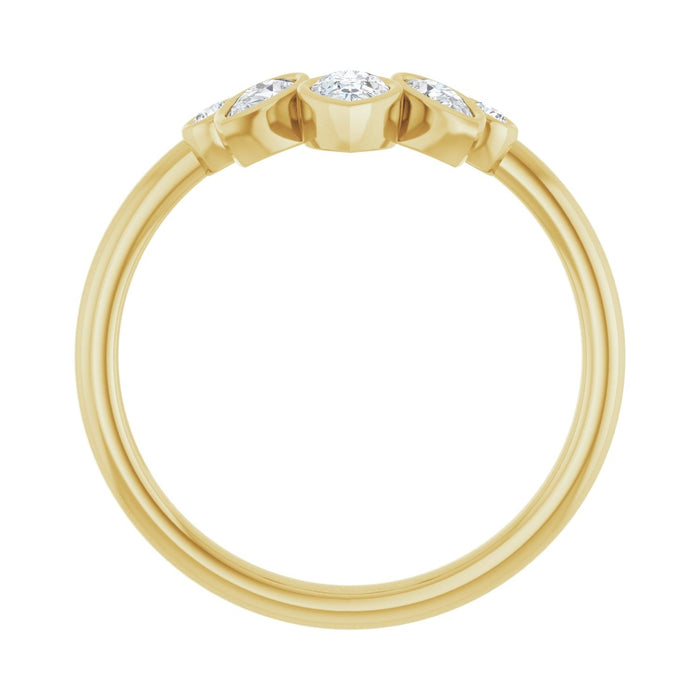 14K Yellow Gold 3/8 CTW Lab-Grown Diamond Bezel-Set Contour Band