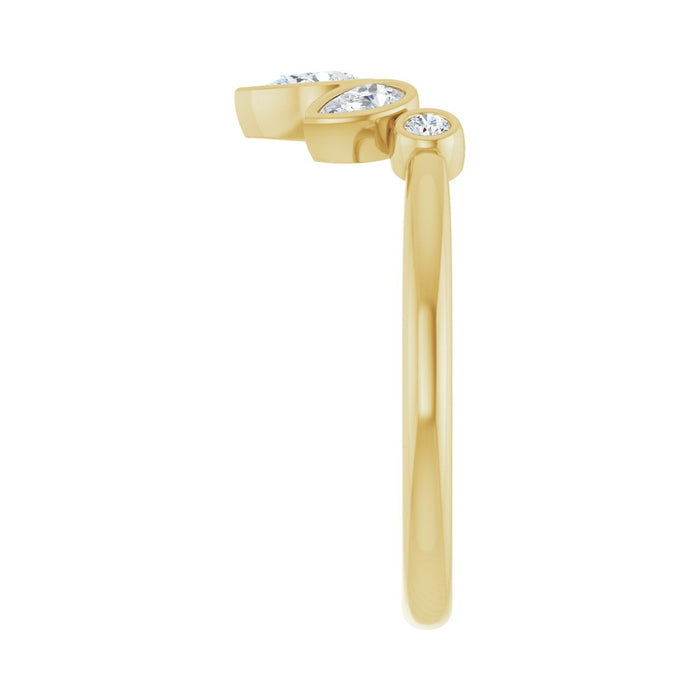 14K Yellow Gold 3/8 CTW Lab-Grown Diamond Bezel-Set Contour Band