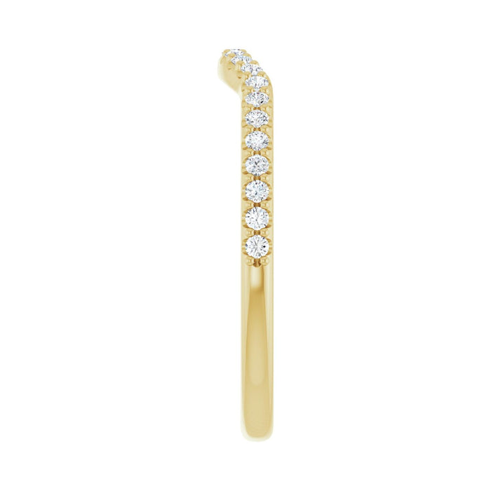 14K Yellow Gold 1/5 CTW Lab Grown Diamond Contour Band