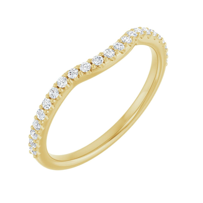 14K Yellow Gold 1/5 CTW Lab Grown Diamond Contour Band