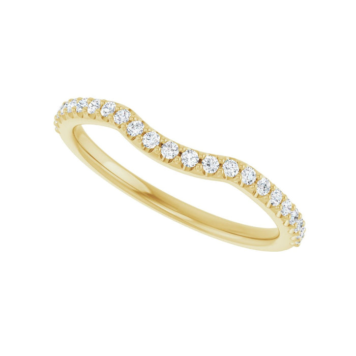 14K Yellow Gold 1/5 CTW Lab Grown Diamond Contour Band