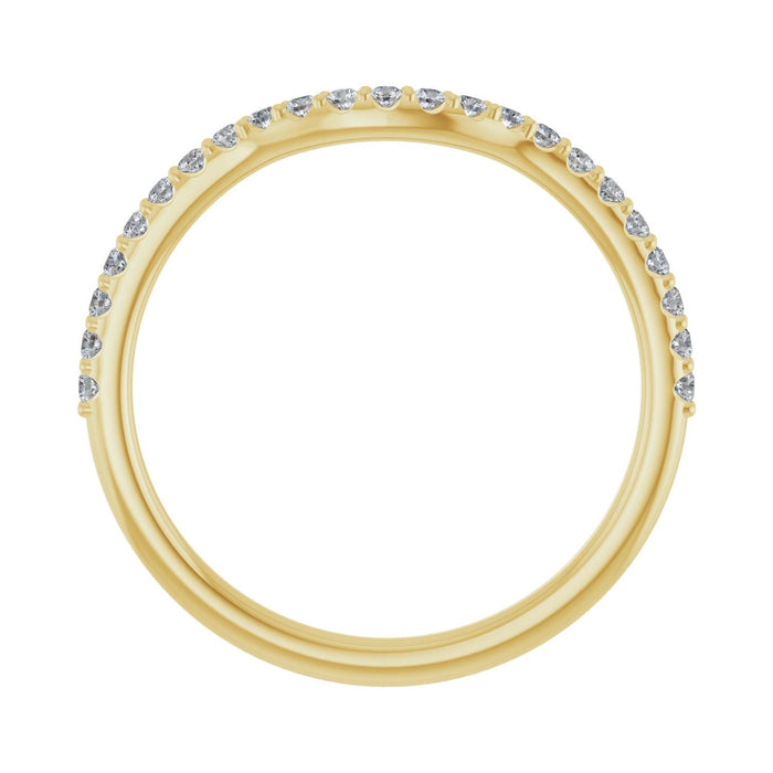 14K Yellow Gold 1/5 CTW Lab Grown Diamond Contour Band