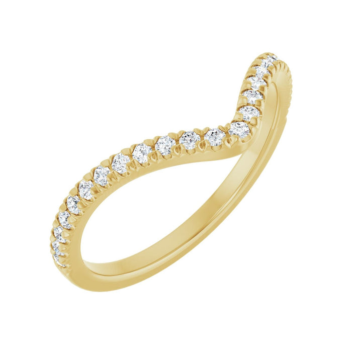 14K Yellow Gold 1/5 CTW Lab-Grown Diamond French-Set Contour Band