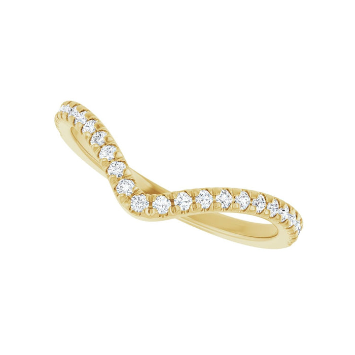 14K Yellow Gold 1/5 CTW Lab-Grown Diamond French-Set Contour Band