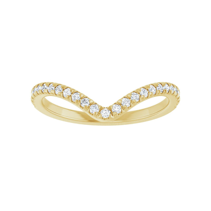 14K Yellow Gold 1/5 CTW Lab-Grown Diamond French-Set Contour Band