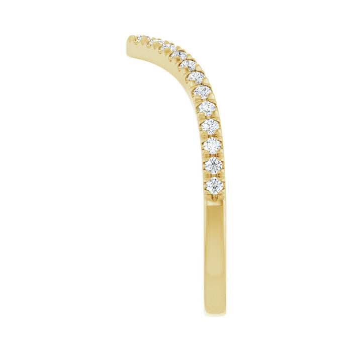 14K Yellow Gold 1/5 CTW Lab-Grown Diamond French-Set Contour Band