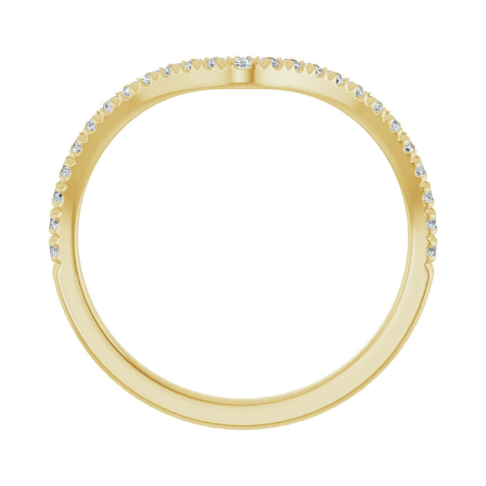 14K Yellow Gold 1/5 CTW Lab-Grown Diamond French-Set Contour Band