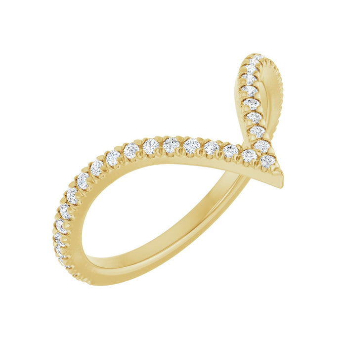 14K Yellow Gold 1/4 CTW Lab-Grown Diamond  French-Set Contour Band