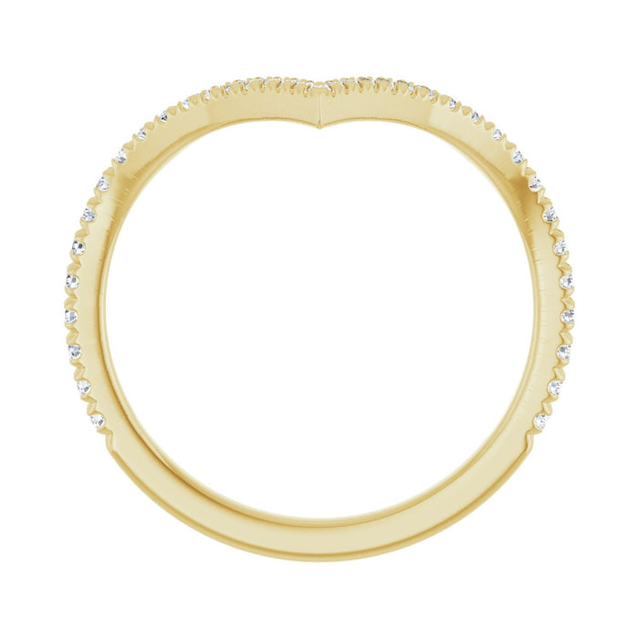 14K Yellow Gold 1/4 CTW Lab-Grown Diamond  French-Set Contour Band