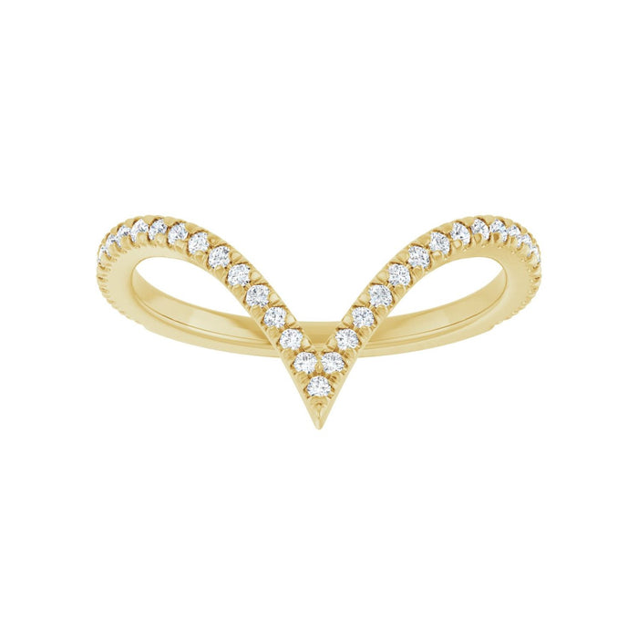 14K Yellow Gold 1/4 CTW Lab-Grown Diamond  French-Set Contour Band