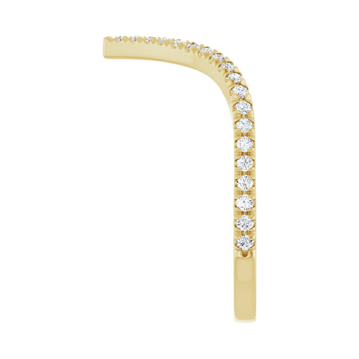 14K Yellow Gold 1/4 CTW Lab-Grown Diamond  French-Set Contour Band