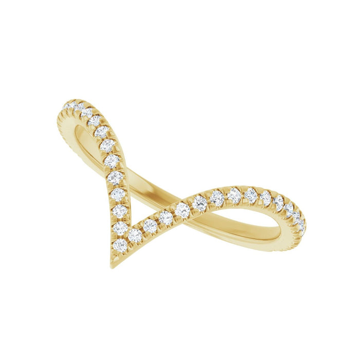 14K Yellow Gold 1/4 CTW Lab-Grown Diamond  French-Set Contour Band