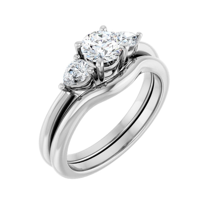 14K White Gold 5.2 mm Round 1/4 CTW Lab-Grown Diamond Semi-Set Engagement Ring
