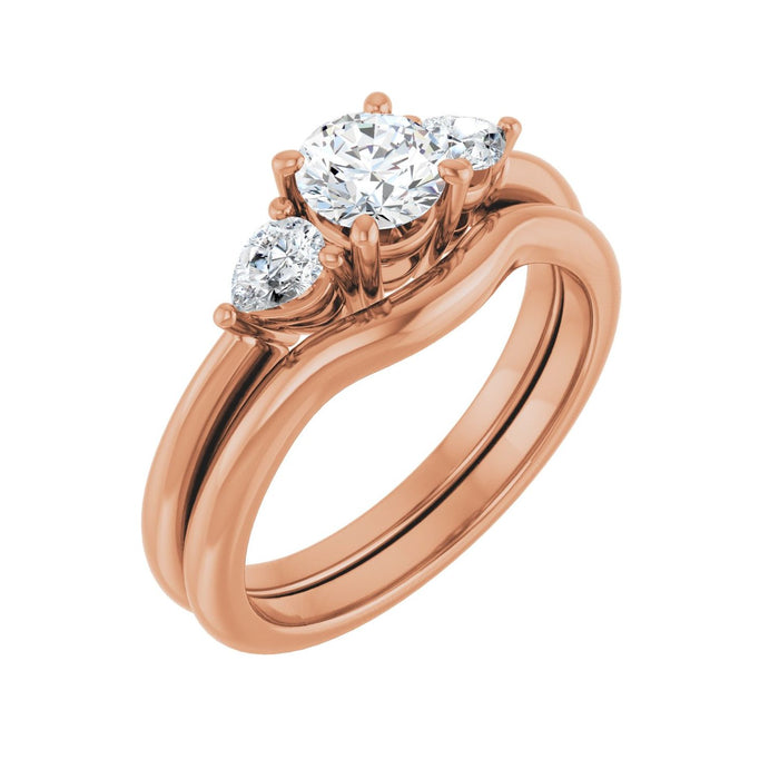 14K Rose Gold 5.2 mm Round 1/4 CTW Lab-Grown Diamond Semi-Set Engagement Ring