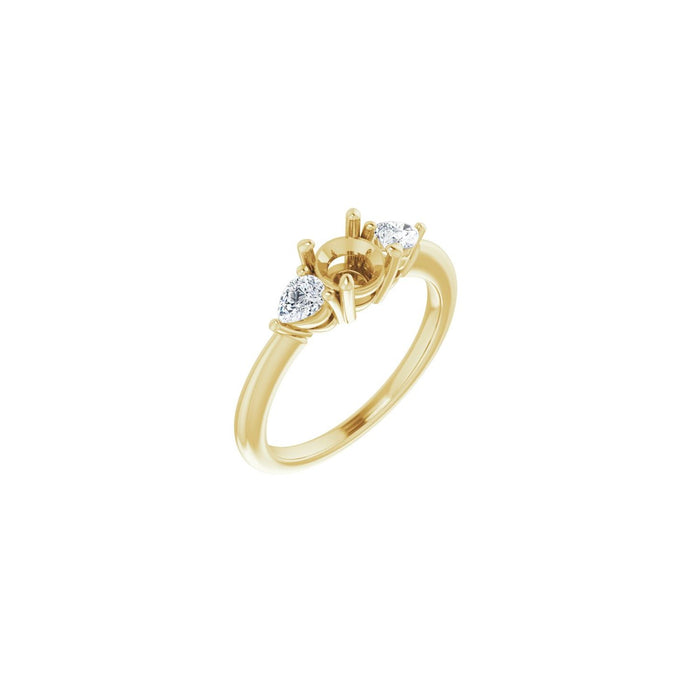 14K Yellow Gold 5.5 mm Round 1/4 CTW Lab-Grown Diamond Semi-Set Engagement Ring