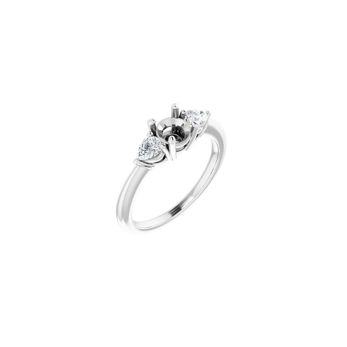 14K White Gold 5.5 mm Round 1/4 CTW Lab-Grown Diamond Semi-Set Engagement Ring