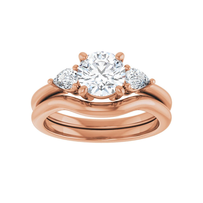 14K Rose Gold 6.5 mm Round 1/4 CTW Lab-Grown Diamond Semi-Set Engagement Ring