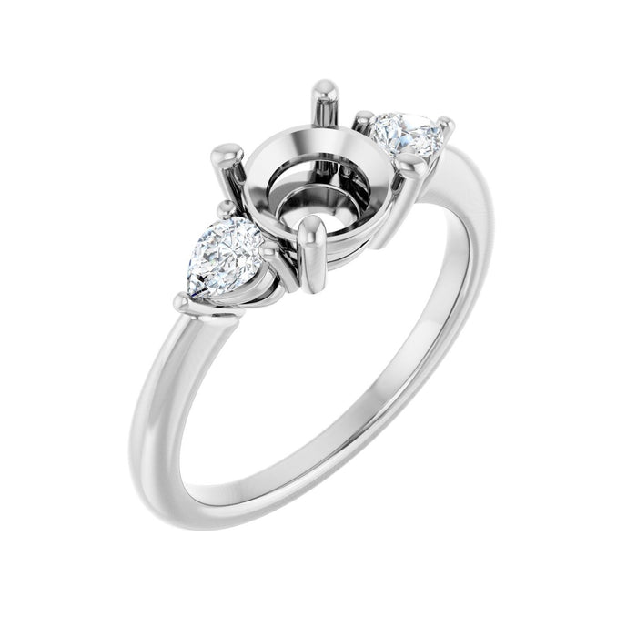 14K White Gold 7 mm Round 1/4 CTW Lab-Grown Diamond Semi-Set Engagement Ring