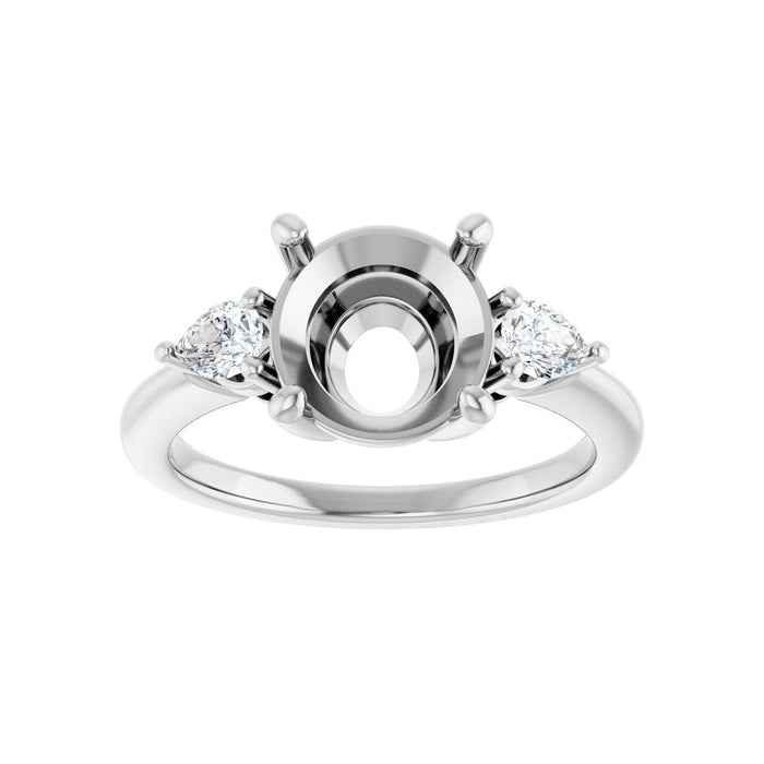 Platinum 9 mm Round 1/4 CTW Lab-Grown Diamond Semi-Set Engagement Ring