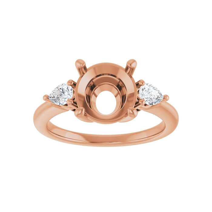 14K Rose Gold 9 mm Round 1/4 CTW Lab-Grown Diamond Semi-Set Engagement Ring