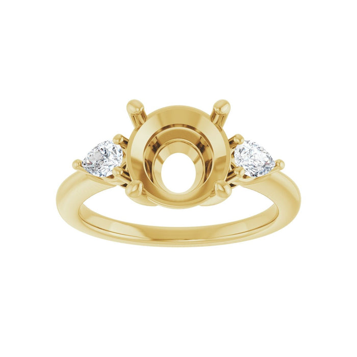 14K Yellow Gold 9 mm Round 1/4 CTW Lab-Grown Diamond Semi-Set Engagement Ring