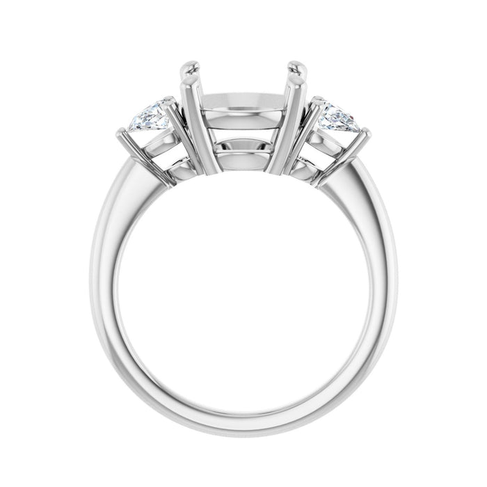 14K White Gold 10 mm Round 1/4 CTW Lab-Grown Diamond Semi-Set Engagement Ring
