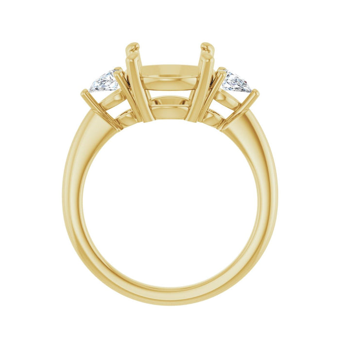14K Yellow Gold 10 mm Round 1/4 CTW Lab-Grown Diamond Semi-Set Engagement Ring