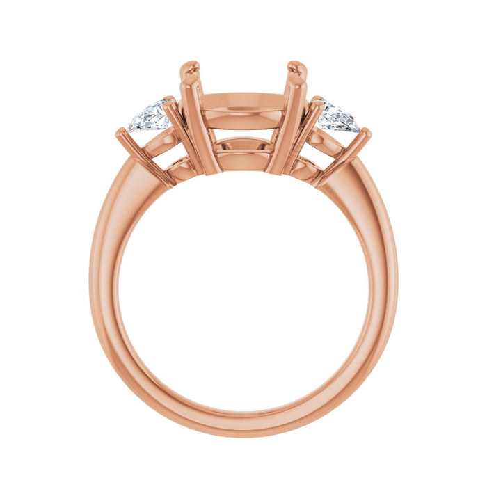 14K Rose Gold 10 mm Round 1/4 CTW Lab-Grown Diamond Semi-Set Engagement Ring