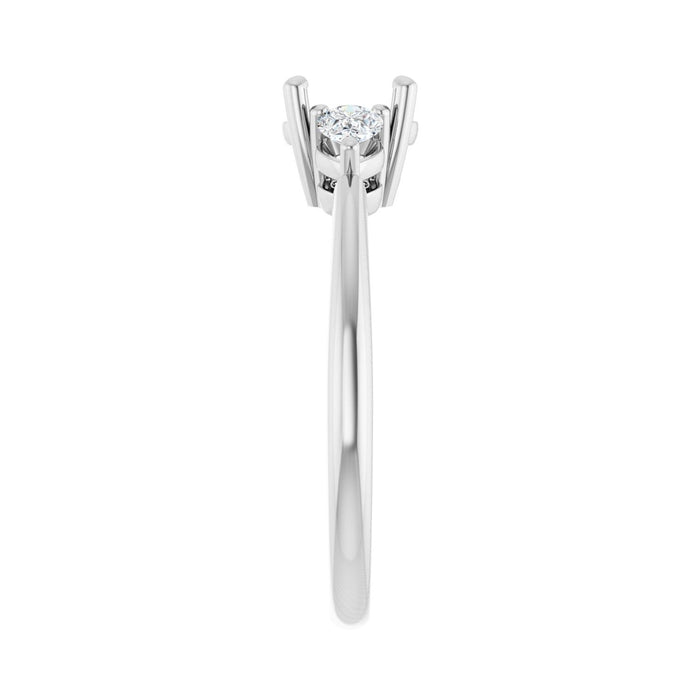 Platinum 7 x 5 mm Oval 1/4 CTW Lab-Grown Diamond Semi-Set Engagement Ring