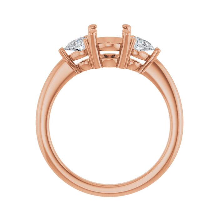 14K Rose Gold 8x6 mm Oval 1/4 CTW Lab-Grown Diamond Semi-Set Engagement Ring