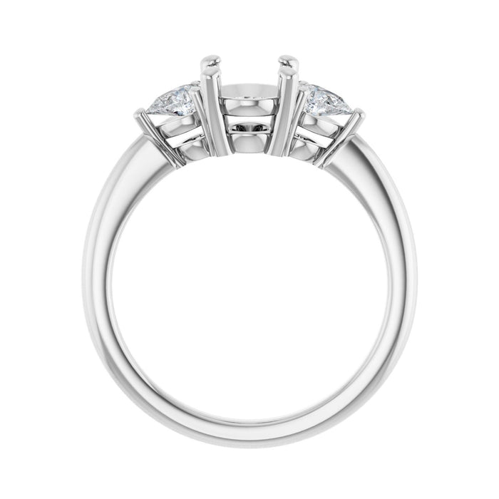 Platinum 8x6 mm Oval 1/4 CTW Lab-Grown Diamond Semi-Set Engagement Ring