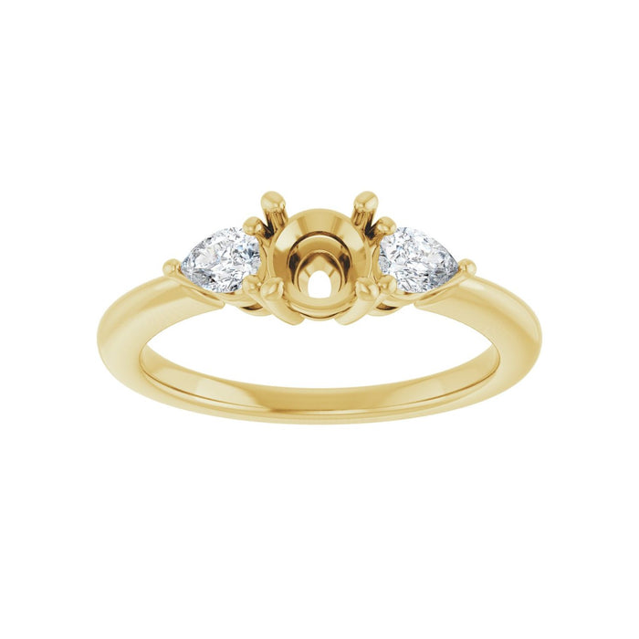 14K Yellow Gold 5.2 mm Round 1/4 CTW Lab-Grown Diamond Semi-Set Engagement Ring