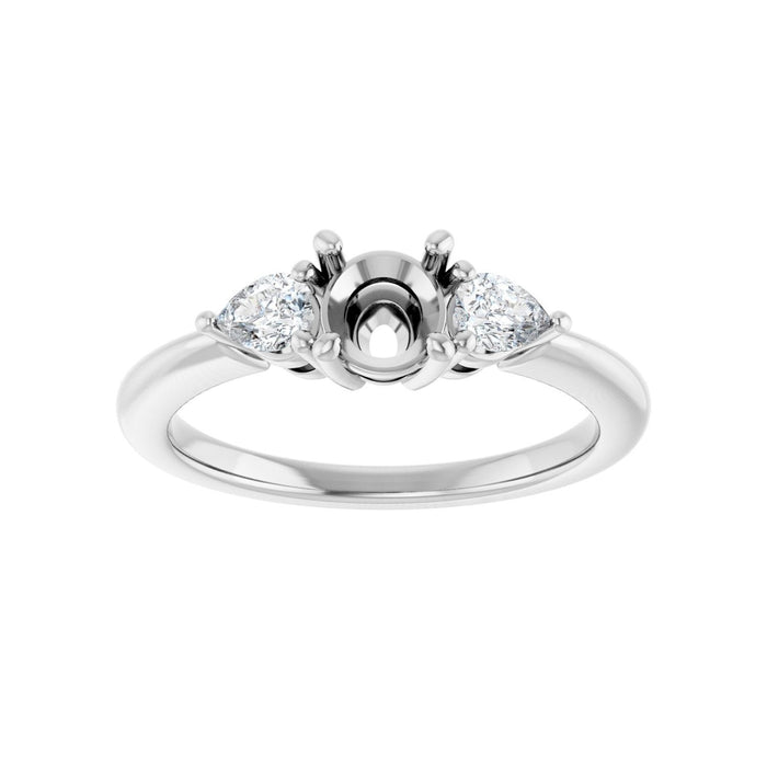 Platinum 5.2 mm Round 1/4 CTW Lab-Grown Diamond Semi-Set Engagement Ring