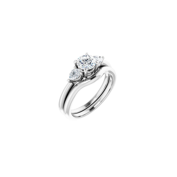 14K White Gold 5.5 mm Round 1/4 CTW Lab-Grown Diamond Semi-Set Engagement Ring