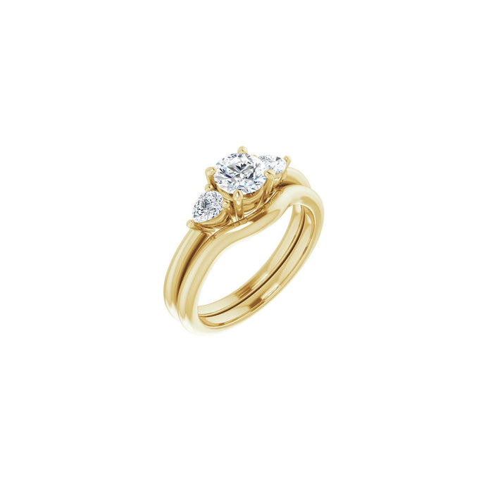 14K Yellow Gold 5.5 mm Round 1/4 CTW Lab-Grown Diamond Semi-Set Engagement Ring