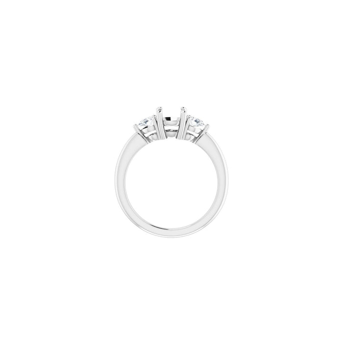 14K White Gold 6 mm Round 1/4 CTW Lab-Grown Diamond Semi-Set Engagement Ring