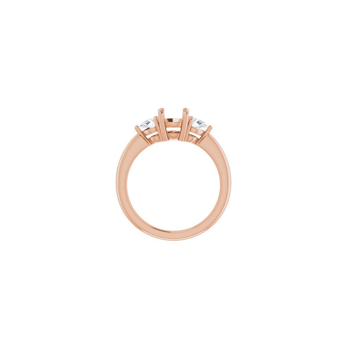 14K Rose Gold 6 mm Round 1/4 CTW Lab-Grown Diamond Semi-Set Engagement Ring