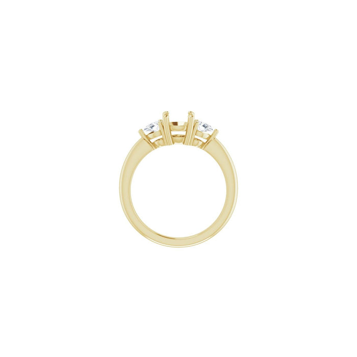 14K Yellow Gold 6 mm Round 1/4 CTW Lab-Grown Diamond Semi-Set Engagement Ring