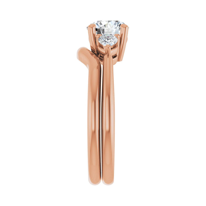 14K Rose Gold 6.5 mm Round 1/4 CTW Lab-Grown Diamond Semi-Set Engagement Ring