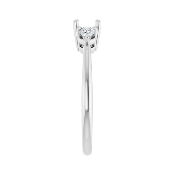 Platinum 5.2 mm Round 1/4 CTW Lab-Grown Diamond Semi-Set Engagement Ring